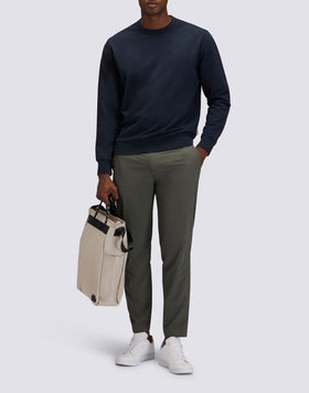 SWEAT-SHIRT POUR HOMME DÉPOUILLÉ À COL ROND AVEC LOGO BRODÉ