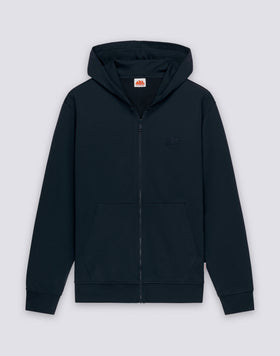 Sweat-shirt homme en coton écru avec fermeture éclair intégrale et capuche