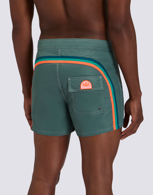 SHORT DE BAIN COURT TAILLE FIXE TAFFETA ICONIQUE