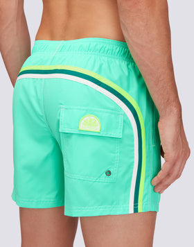 REPREVE® RECYCLED POLYESTER ELASTICATED WAIST SHORT SWIMSHORTS