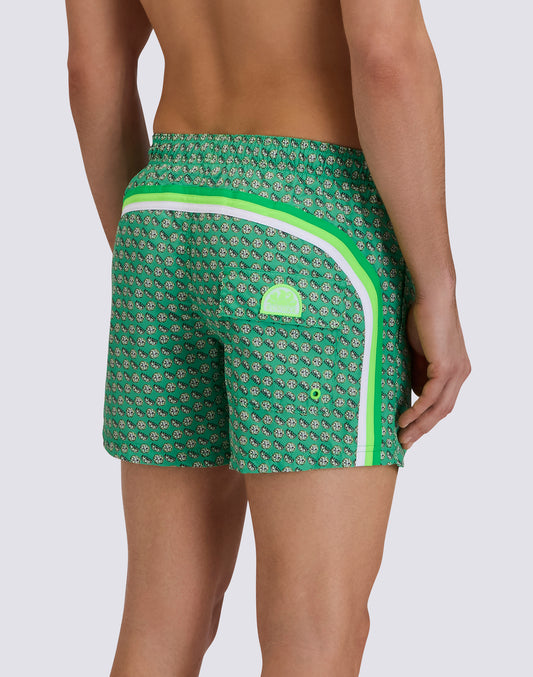 MAILLOT DE BAIN COURT À TAILLE ÉLASTIQUE EN POLYESTER RECYCLÉ REPREVE® AVEC IMPRIMÉ FRUIT FIESTA