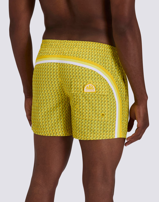 Maillot de bain short homme à taille élastiquée en polyester recyclé Repreve® imprimé Fruit Fiesta