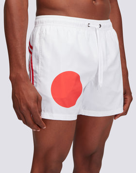 MAILLOT DE BAIN TAILLE COURTE ÉLASTIQUÉE POLYESTER RECYCLÉ REPREVE® DRAPEAU JAPONAIS