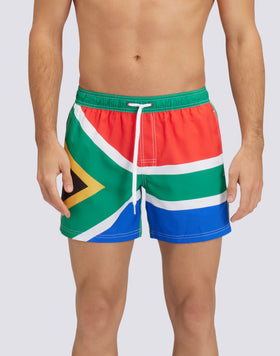 COSTUME DA BAGNO CORTO VITA ELASTICATA POLIESTERE RICICLATO REPREVE® BANDIERA SUDAFRICA