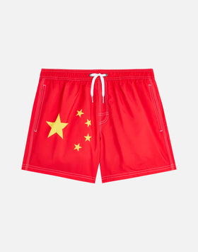 COSTUME DA BAGNO CORTO VITA ELASTICATA POLIESTERE RICICLATO REPREVE® BANDIERA CINA