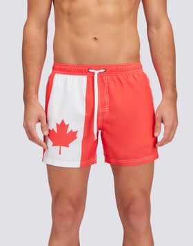 COSTUME DA BAGNO CORTO VITA ELASTICATA POLIESTERE RICICLATO REPREVE® BANDIERA CANADA