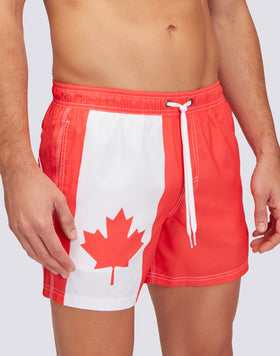 COSTUME DA BAGNO CORTO VITA ELASTICATA POLIESTERE RICICLATO REPREVE® BANDIERA CANADA