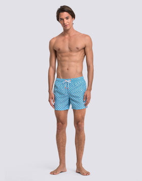REPREVE® ELASTICATED WAIST SHORT SWIMSHORTS WITH PENGUINS PRINT