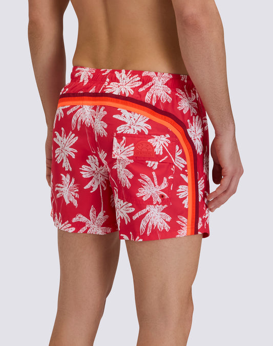 COSTUME DA BAGNO UOMO CORTO VITA ELASTICATA POLIESTERE RICICLATO REPREVE® CON STAMPA PALM OASIS