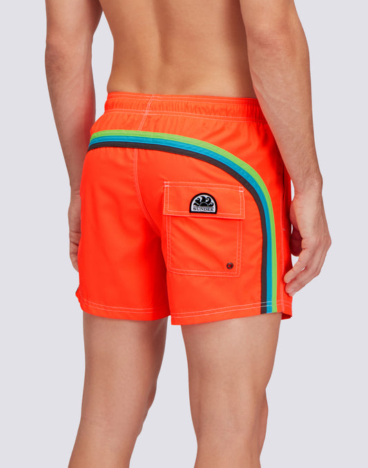 FLUO ELASTICATED WAIST RECYCLED POLYESTER REPREVE®  SWIMSHORT 