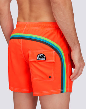 FLUO ELASTICATED WAIST RECYCLED POLYESTER REPREVE®  SWIMSHORT 
