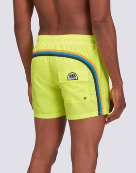 MAILLOT DE BAIN COURT TAILLE ÉLASTIQUÉE POLYESTER RECYCLÉ REPREVE® FLUO