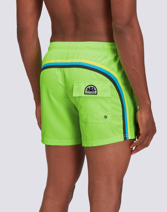 FLUO ELASTICATED WAIST RECYCLED POLYESTER REPREVE®  SWIMSHORT 