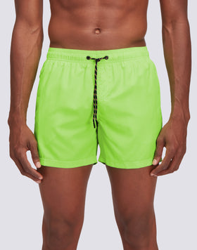 MAILLOT DE BAIN COURT TAILLE ÉLASTIQUÉE POLYESTER RECYCLÉ REPREVE® FLUO