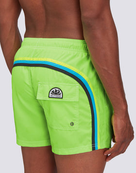 MAILLOT DE BAIN COURT TAILLE ÉLASTIQUÉE POLYESTER RECYCLÉ REPREVE® FLUO