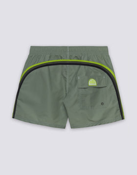 MAILLOT DE BAIN COURT EN TAFFETAS POUR HOMME À TAILLE ÉLASTIQUE