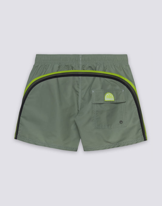 MAILLOT DE BAIN COURT EN TAFFETAS POUR HOMME À TAILLE ÉLASTIQUE