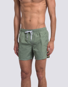 MAILLOT DE BAIN COURT EN TAFFETAS POUR HOMME À TAILLE ÉLASTIQUE