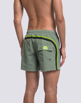 MAILLOT DE BAIN COURT EN TAFFETAS POUR HOMME À TAILLE ÉLASTIQUE