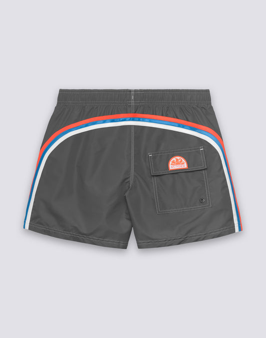 MAILLOT DE BAIN COURT EN TAFFETAS POUR HOMME À TAILLE ÉLASTIQUE 