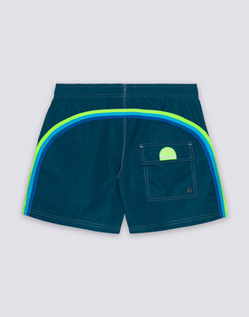 MAILLOT DE BAIN COURT EN TAFFETAS POUR HOMME À TAILLE ÉLASTIQUE E