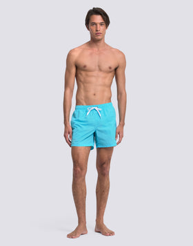 MAILLOT DE BAIN COURT EN TAFFETAS POUR HOMME, À TAILLE ÉLASTIQUE ET À L'EMBALLAGE ÉLASTIQUE