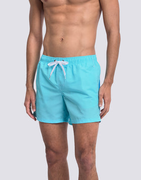 MAILLOT DE BAIN COURT EN TAFFETAS POUR HOMME, À TAILLE ÉLASTIQUE ET À L'EMBALLAGE ÉLASTIQUE