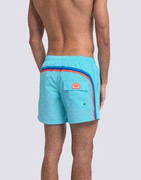 MAILLOT DE BAIN COURT EN TAFFETAS POUR HOMME, À TAILLE ÉLASTIQUE ET À L'EMBALLAGE ÉLASTIQUE