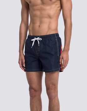 MAILLOT DE BAIN COURT EN TAFFETAS POUR HOMME, À TAILLE ÉLASTIQUE ET À L'EMBALLAGE ÉLASTIQUE