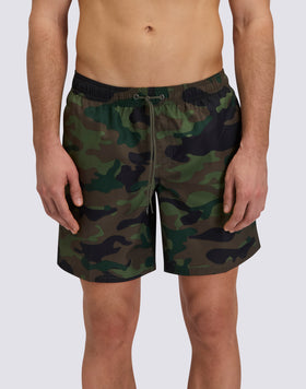 MAILLOT DE BAIN MI-LONG À TAILLE ÉLASTIQUE AVEC IMPRIMÉ CAMOUFLAGE EN POLYESTER RECYCLÉ REPREVE®