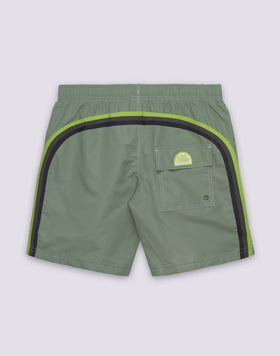 MAILLOT DE BAIN HOMME ICONIQUE EN TAFFETAS MI-LONGUEUR À TAILLE ÉLASTIQUE