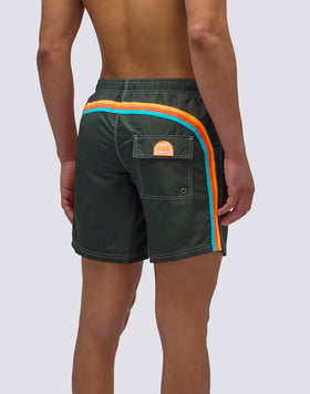 MAILLOT DE BAIN ICONIQUE EN TAFFETAS MI-LONGUEUR TAILLE ÉLASTIQUE