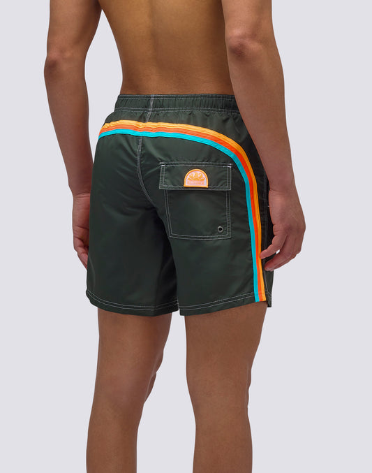 MAILLOT DE BAIN ICONIQUE EN TAFFETAS MI-LONGUEUR TAILLE ÉLASTIQUE