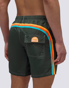 MAILLOT DE BAIN ICONIQUE EN TAFFETAS MI-LONGUEUR TAILLE ÉLASTIQUE