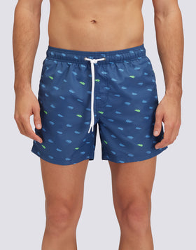 SHORT DE BAIN COURT À TAILLE ÉLASTIQUE AVEC IMPRIMÉ MONOGRAM 2 EN POLY RECYCLÉ