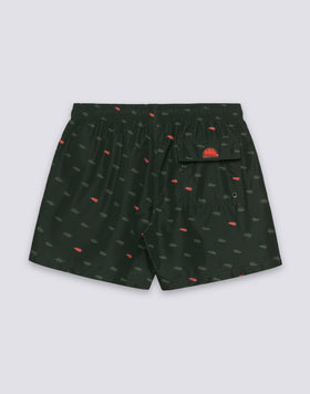 MAILLOT DE BAIN COURT À TAILLE ÉLASTIQUE À IMPRIMÉ MONOGRAMME EN POLY RECYCLÉ