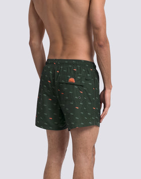MAILLOT DE BAIN COURT À TAILLE ÉLASTIQUE À IMPRIMÉ MONOGRAMME EN POLY RECYCLÉ