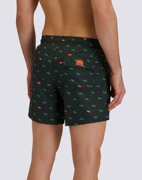 MAILLOT DE BAIN COURT À TAILLE ÉLASTIQUE À IMPRIMÉ MONOGRAMME EN POLY RECYCLÉ