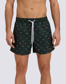 MAILLOT DE BAIN COURT À TAILLE ÉLASTIQUE À IMPRIMÉ MONOGRAMME EN POLY RECYCLÉ