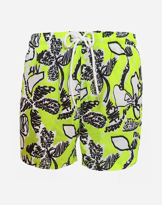MAILLOT DE BAIN TAILLE ÉLASTIQUE AVEC IMPRIMÉ FLEURI