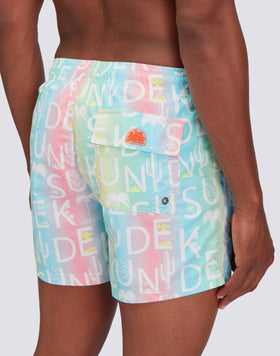 RECYCLED POLY SHORT SWIMSHORTS WITH ELASTIC WAIST SUMMERPAY PRINT