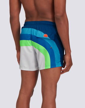 REPREVE® TRAJE DE BAÑO CORTO CON CINTURA ELÁSTICA Y SUN COLORS ESTAMPADO