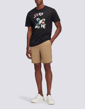 T-SHIRT CON STAMPA D'ARCHIVIO SURF OR DIE