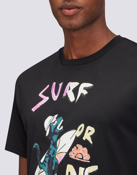 T-SHIRT CON STAMPA D'ARCHIVIO SURF OR DIE
