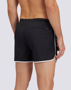 MAILLOT DE BAIN COURT AVEC TAILLE ÉLASTIQUÉE ET FENTES LATÉRALES RONDES