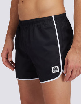 MAILLOT DE BAIN COURT AVEC TAILLE ÉLASTIQUÉE ET FENTES LATÉRALES RONDES