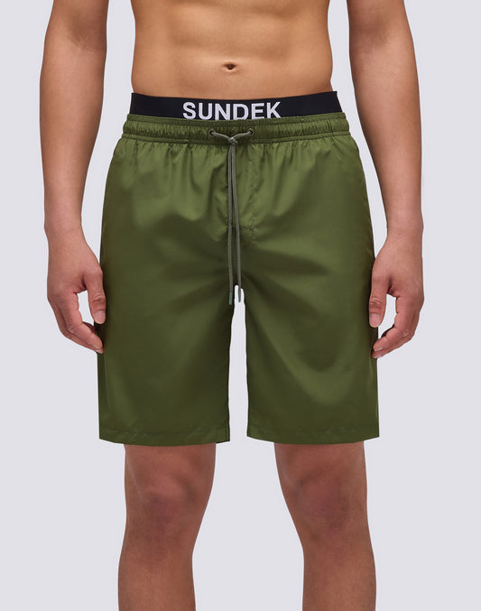MAILLOT DE BAIN LONG TAILLE ÉLASTIQUE AVEC LOGO ÉLASTIQUE POLY LÉGER