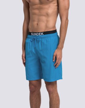 MAILLOT DE BAIN LONG POUR HOMME AVEC TAILLE ÉLASTIQUE ET LOGO