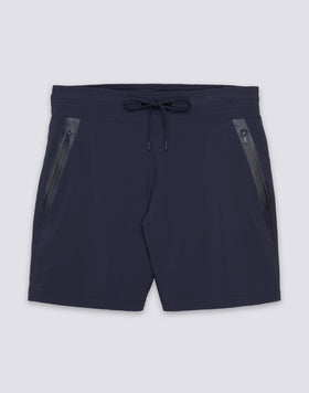 MAILLOT DE BAIN MI-LONGUEUR POUR HOMME, TAILLE SEMI-ÉLASTIQUE, EXTENSIBLE, AVEC POCHE THERMOCOLLÉE