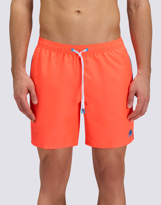 COSTUME DA BAGNO UOMO LUNGO VITA ELASTICATA CON PIPING IN POLIESTERE RICICLATO REPREVE®